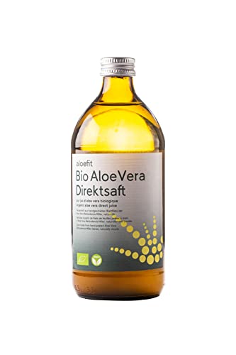 Aloe Vera Saft Vegan & BIO - Aloefit Aloeverose Direktsaft Rainbow Aloe Vera Juice organisch natürlich (1 x 500ml)