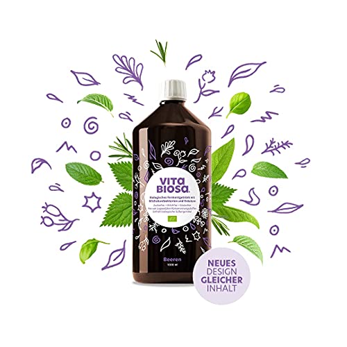 Vita Biosa Beeren 1 L in Bio Qualität - süß-saure Variante mit Aronia Konzentrat, Johannisbeersaft und Heidelbeersaft - in der beliebten 1000 ml Flasche