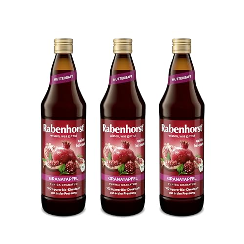 RABENHORST Granatapfel Muttersaft BIO 3er Pack (3 x 700 ml) - 100 % purer Granatapfel-Direktsaft aus erster Pressung