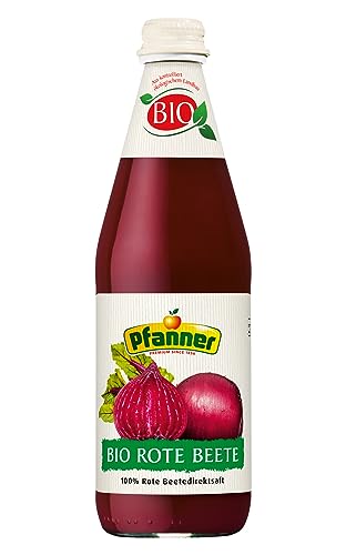 Pfanner Bio Rote Beete Direktsaft 500ml im 6er Pack – 100% direkt gepresster Rote-Beete-Saft mit einem frischen und naturbelassenen Geschmack (6 x 500 ml)