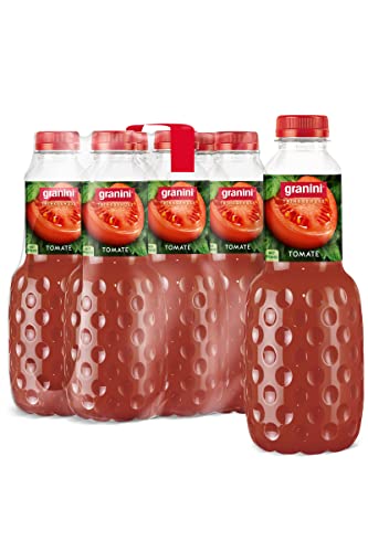 granini Trinkgenuss Tomate (6 x 1l), 100% Saft und Meersalz, Tomatensaft, natürlich, vegan, mit Pfand