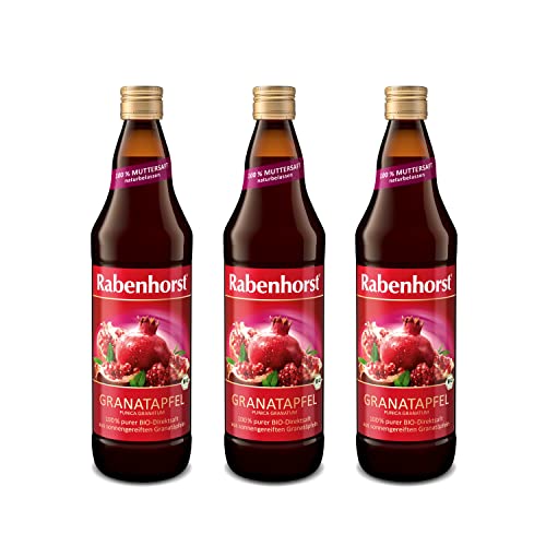 RABENHORST Granatapfel Muttersaft BIO 3er Pack (3 x 700 ml) - 100 % purer Granatapfel-Direktsaft aus erster Pressung